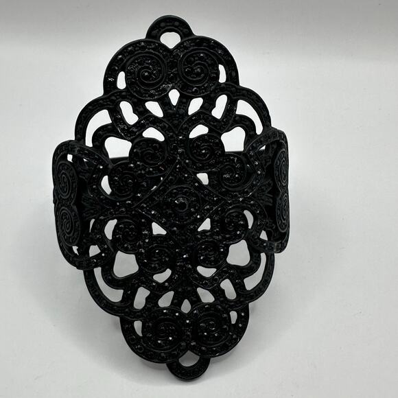 Unbranded Bracelet BLACK Rhinestone Hinge Feminine Victorian Retro Goth Ren Fair - Picture 11 of 11